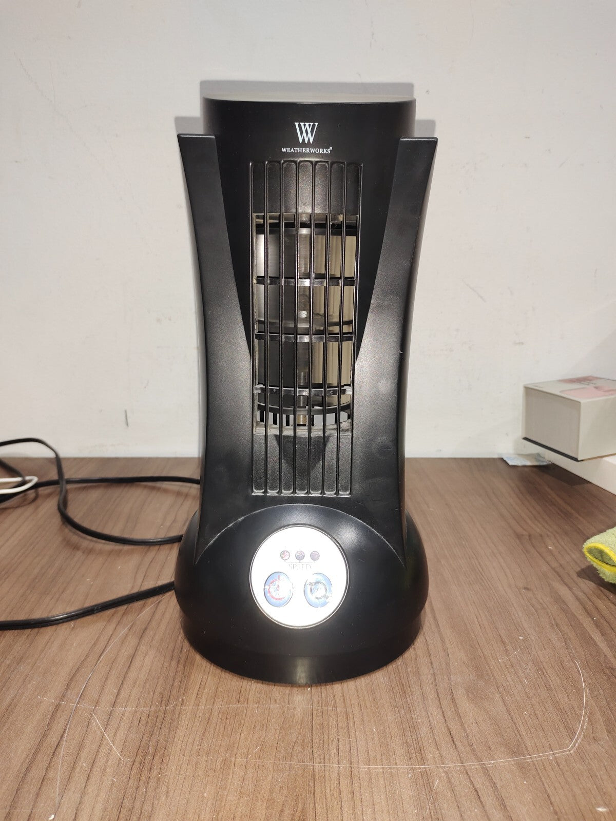 Weatherworks Twin Tower Wind Rotating Desktop Personal Fan - 14TSMBD1