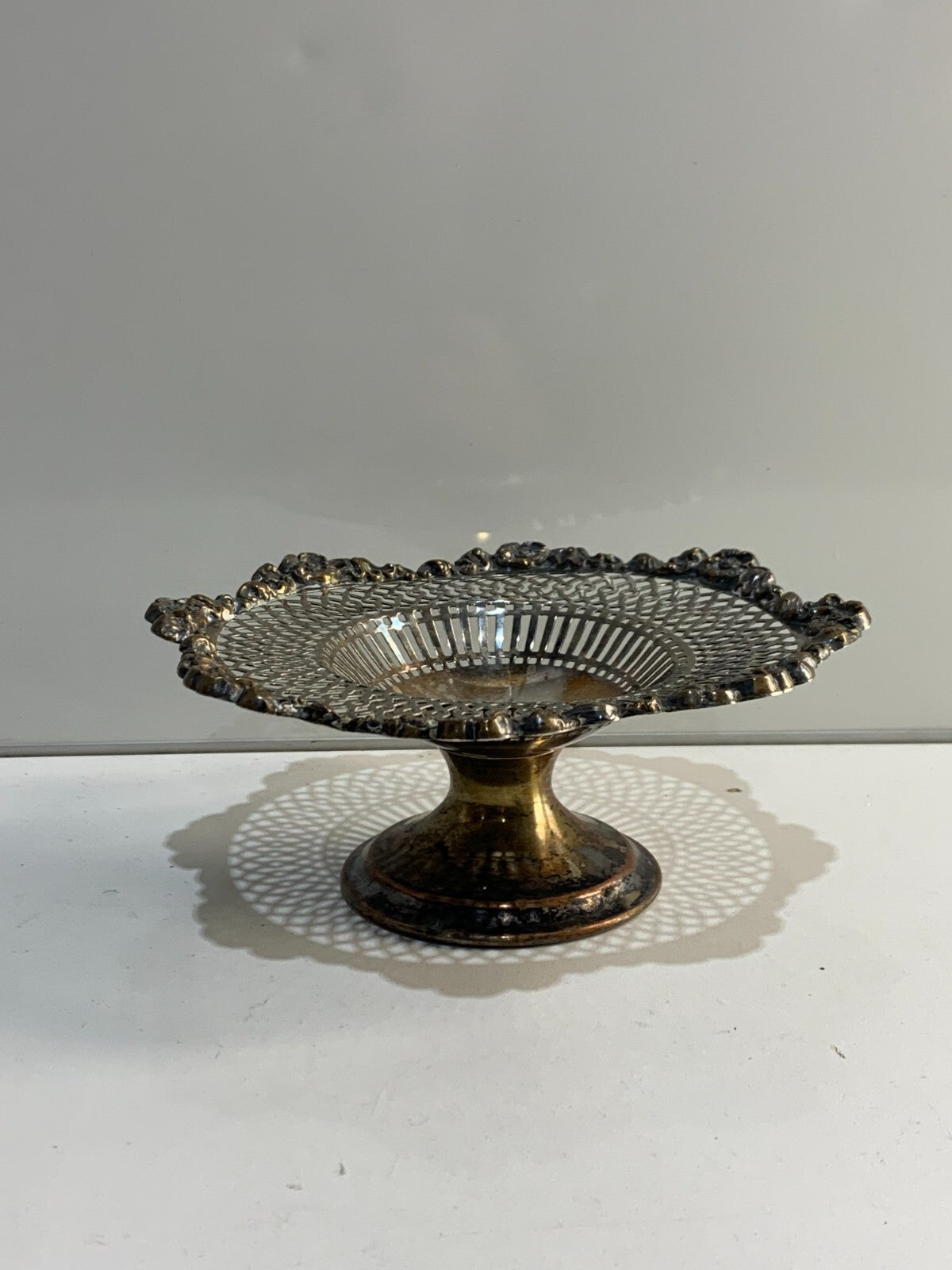 Vintage Victorian Silver Plate EP on Copper Grape footed Server
