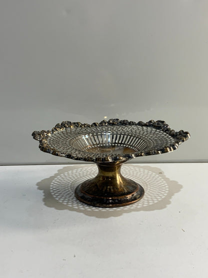 Vintage Victorian Silver Plate EP on Copper Grape footed Server