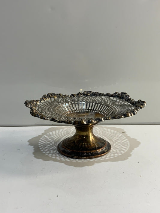 Vintage Victorian Silver Plate EP on Copper Grape footed Server
