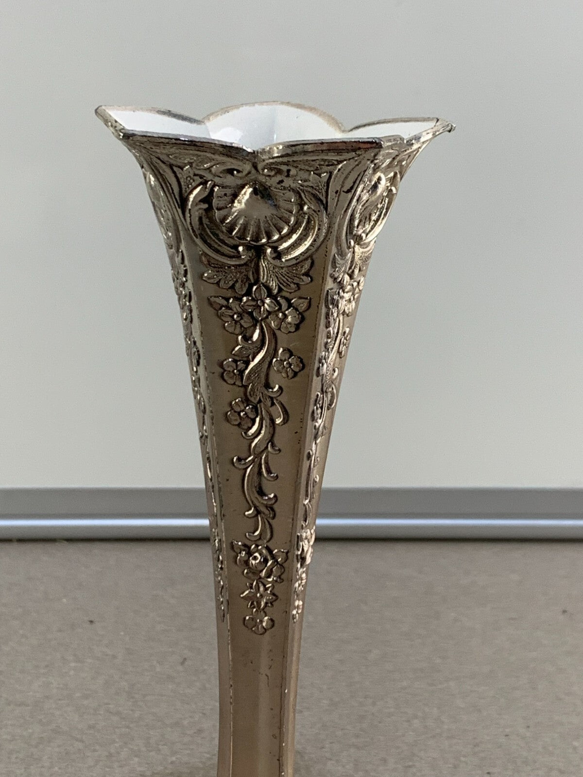 Vintage Condisco E.P Antimony Silver Plated Ornate Bud Vase