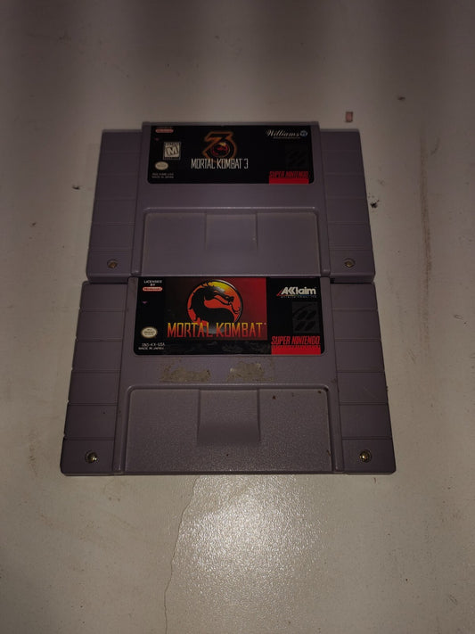 Mortal Kombat 1 & 3 Super Nintendo SNES Original Genuine Game Cartridges