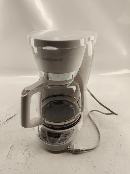 Black & Decker Coffeemaker White CM1050WD 12 Cup Programmable Clock Sneak-A-Cup