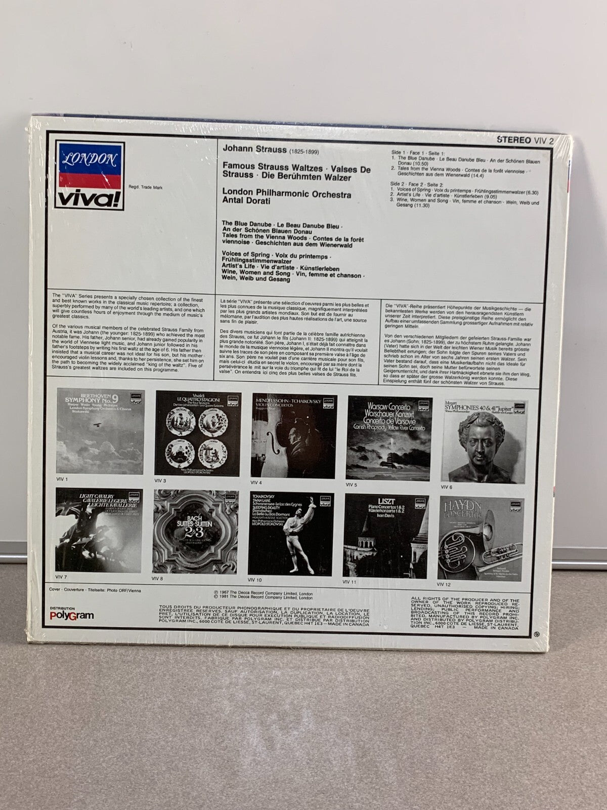 FAMOUS STRAUSS WALTZES -LONDON PHILHARMONIC ORCHESTRA- ANTAL DORATI - LP - RARE