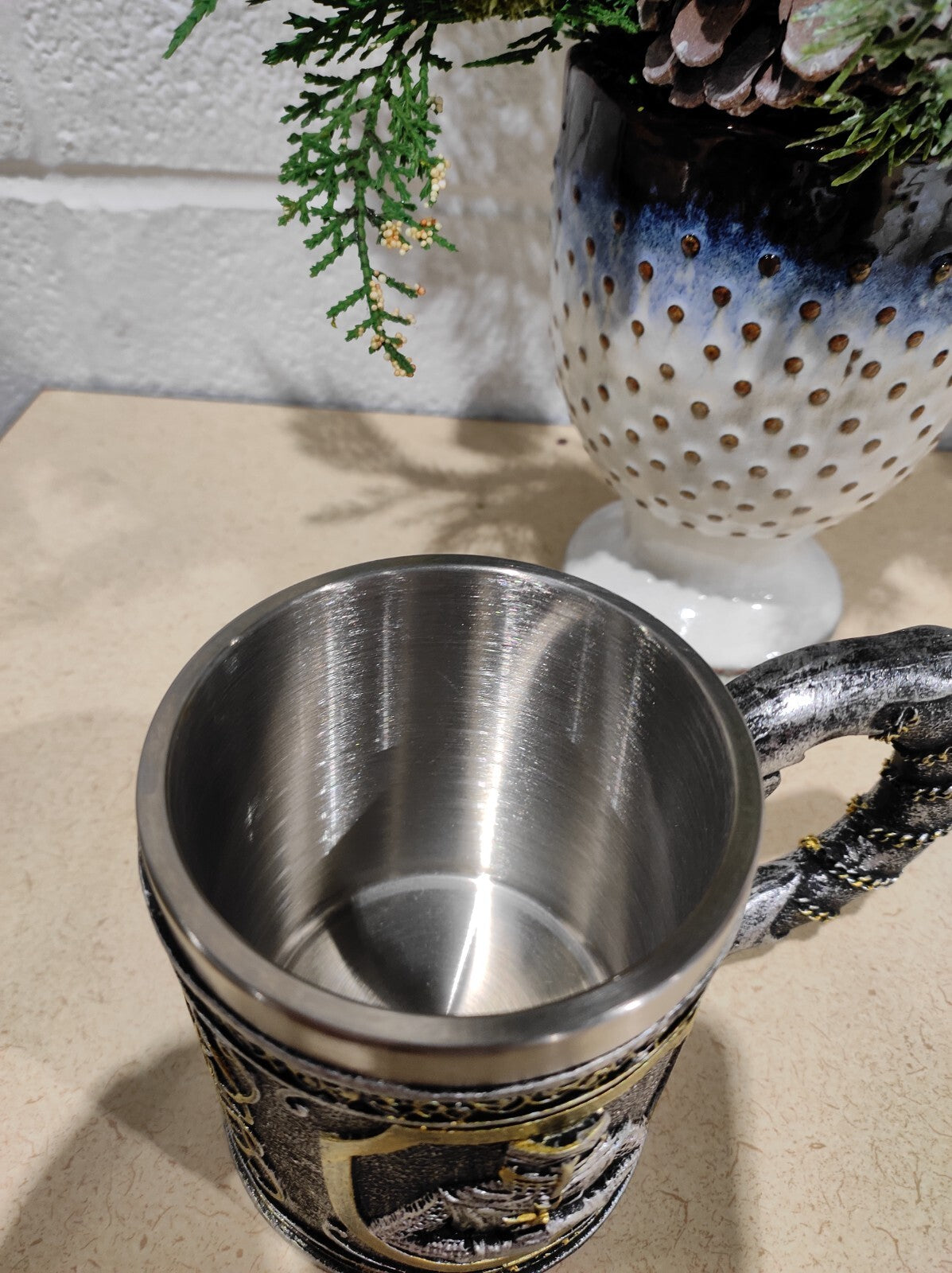 Ebros Medieval Crusader Knight Of The Cross Mug Armor Suit Large Tankard Mug