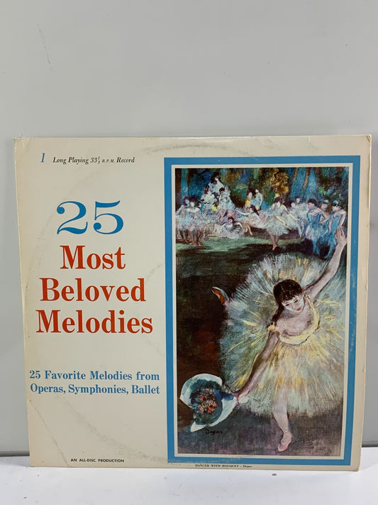 33 RPM LP Record 25 Most Beloved Melodies All-Disc Production SBMN Mozart Chopin