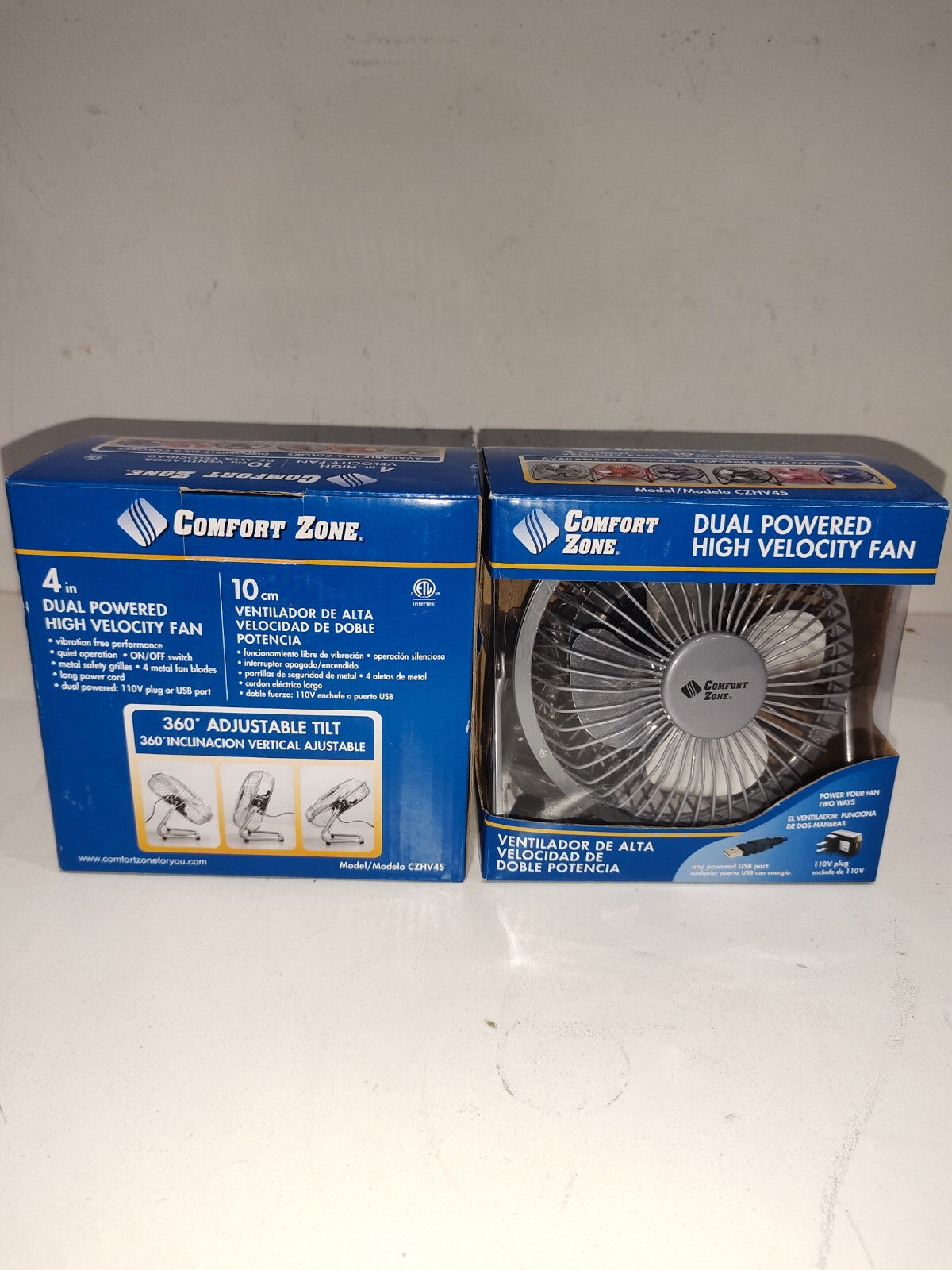 Comfort Zone USB Portable Fan - Set of 2