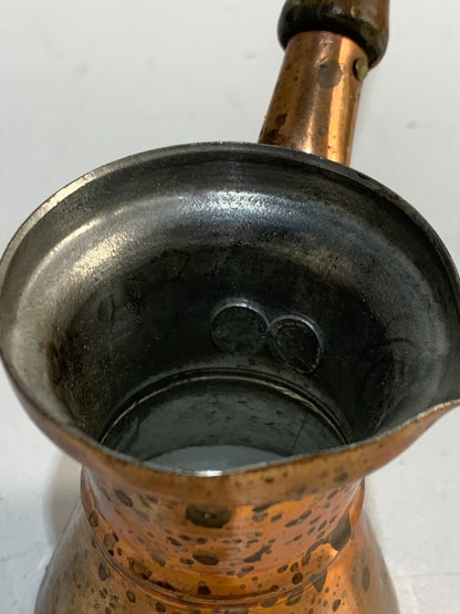 Vintage copper tin greek stove top coffee pot birik cezve