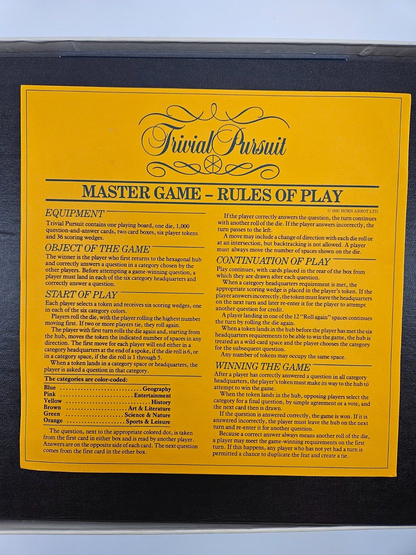 HASBRO TRIVIAL PURSUIT MASTER EDITION BOARD GAME