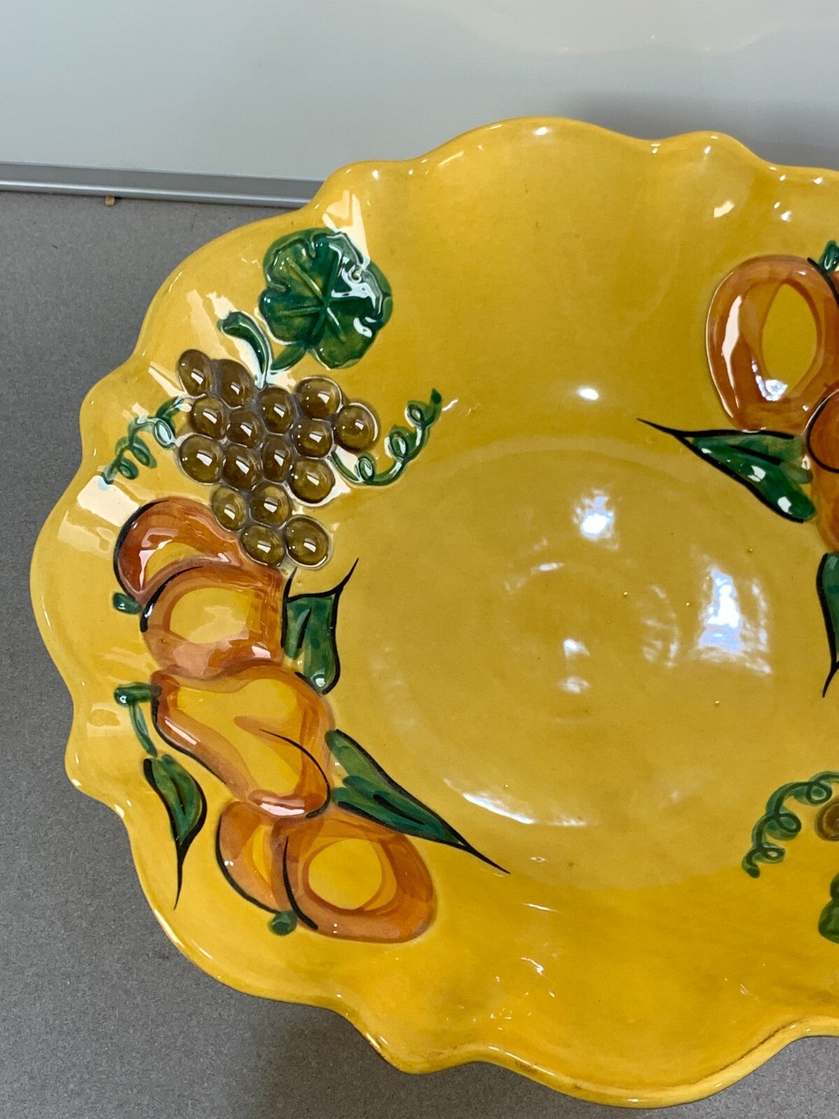 California 2008 Pottery Serving Bowl Round Yellow Glazed