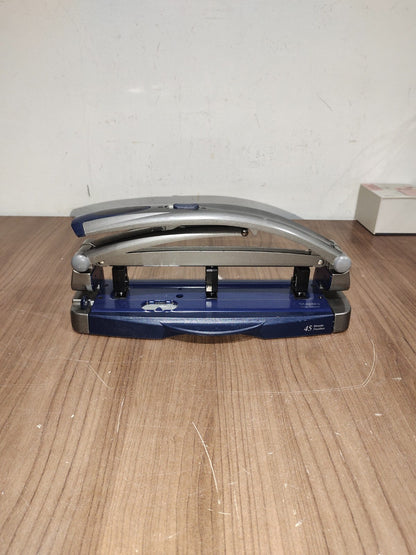 Staples One-Touch Adjustable 3-Hole Punch ~ 45 Sheet Capacity ~ Blue/Gray