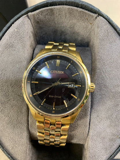 Citizen Corso Eco Drive Stainless Steel Black Dial Watch - Complete in box