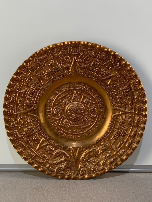 Beautiful AZTEC Brass Calendar