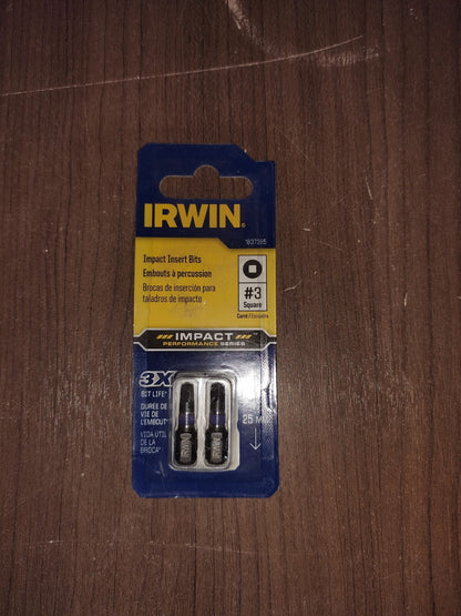 Irwin 1837385 Impact Insert Bit, #3 SQUARE, 2PK,  1" - Set of 6 - 4