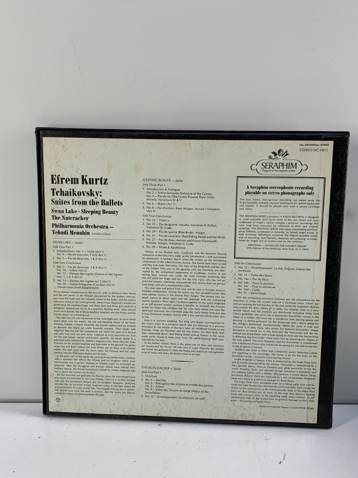 Efrem Kurtz Tchaikovsky Suites for the Ballets LP Records Swan Lake Nutcracker