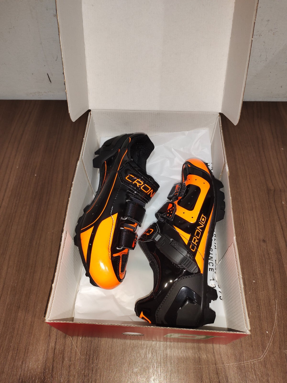 Crono CX-3 17 Mountain Bike Gravel BMX Shoes - Black Orange - Size - 40 (EUR)