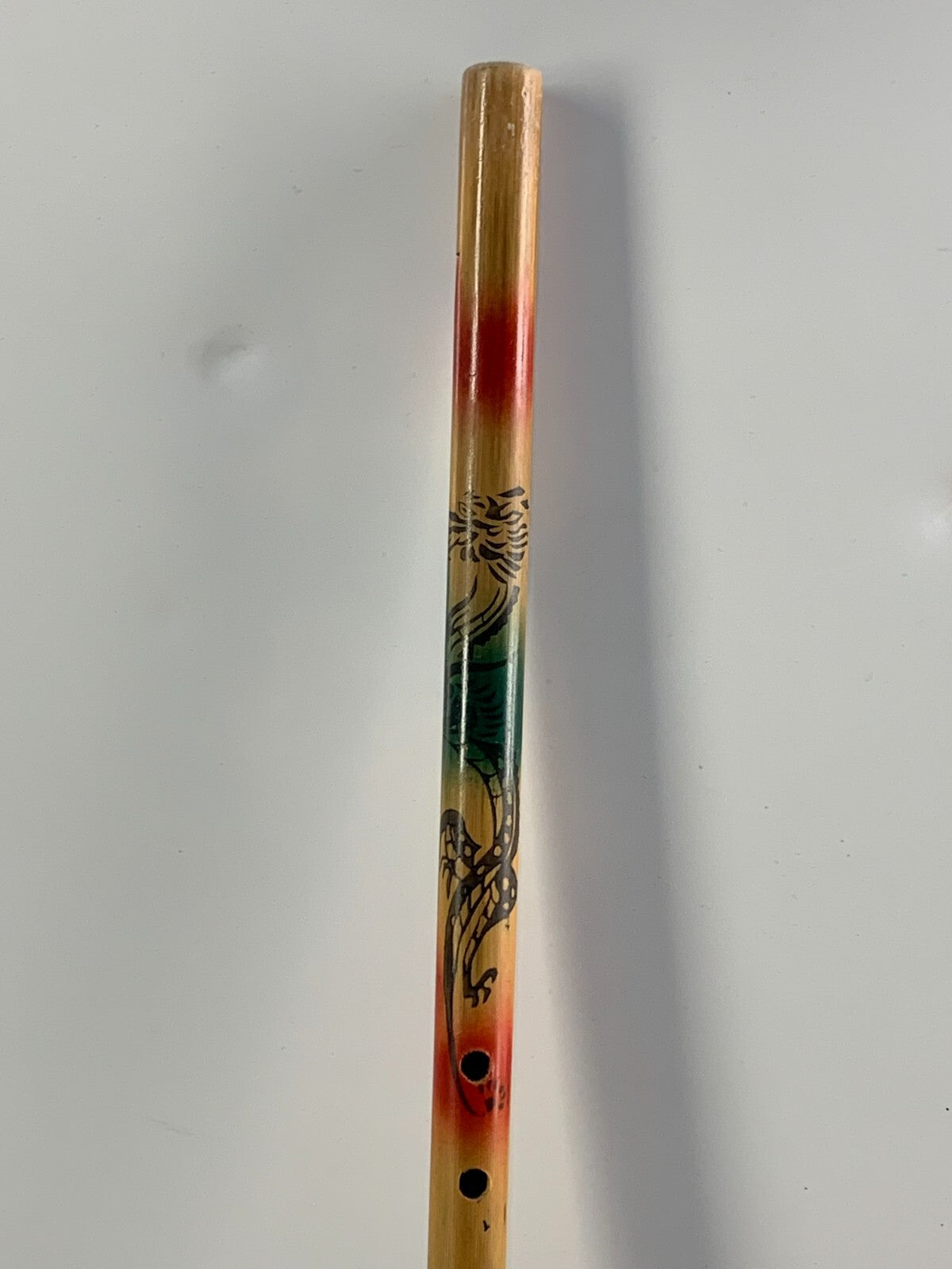 Colorful Bamboo Wood Flute with Dragon Graphics Japan Souvenir