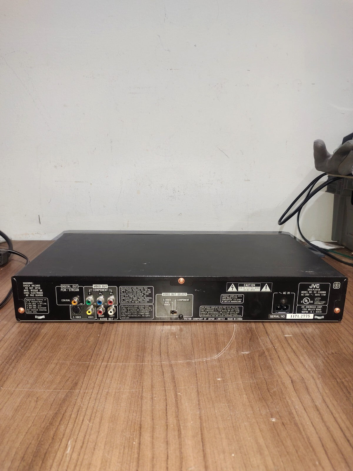 JVC DVD Player XV-S300BK  DVD/Super VCD/VCD/CD
