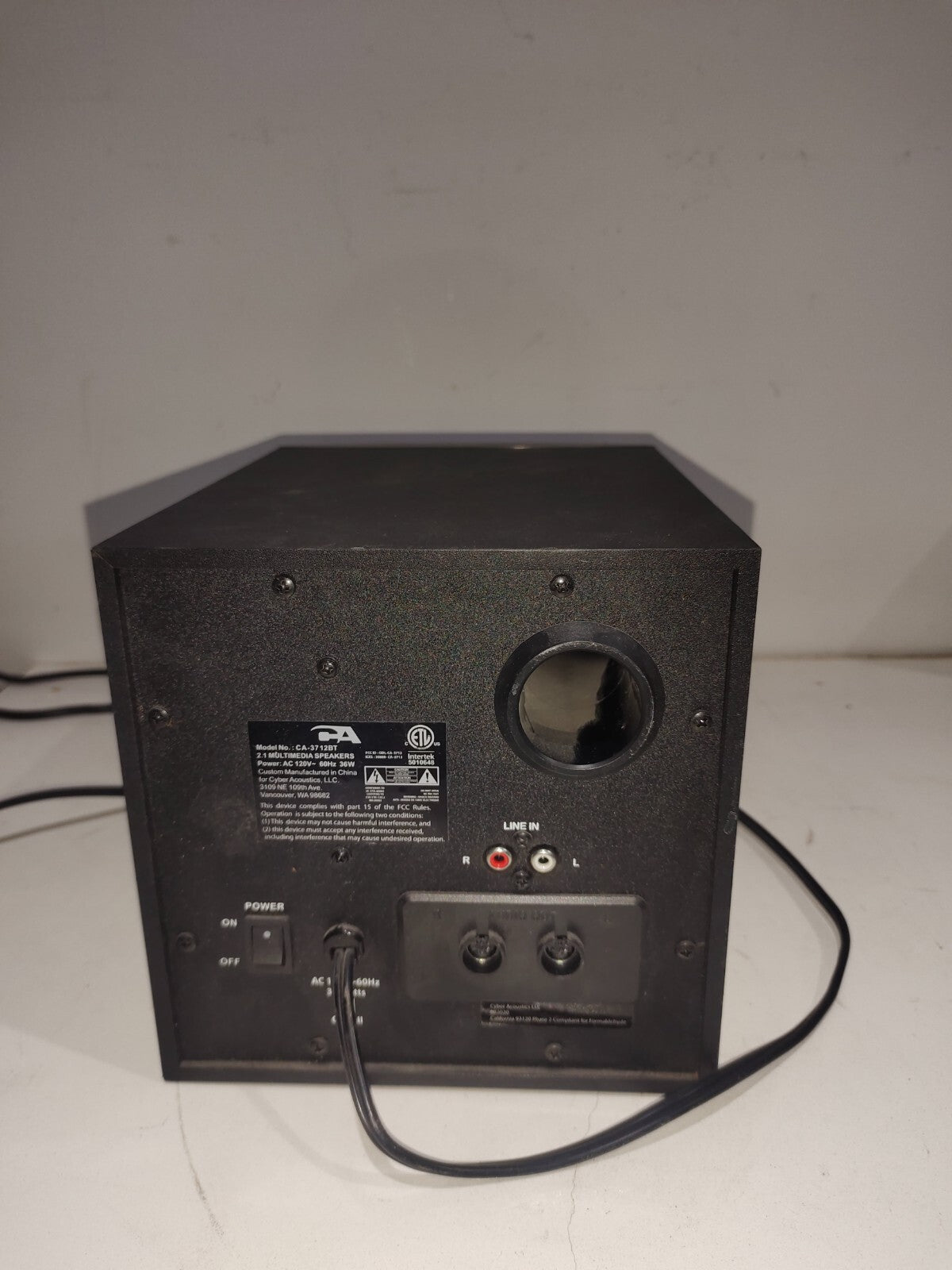 CYBER ACOUSTICS SUBWOOFER (CA-3712BT)