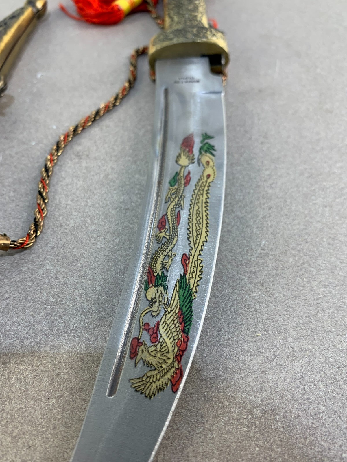 Vintage large Tibet style hanging 13 inches Dagger with sheath