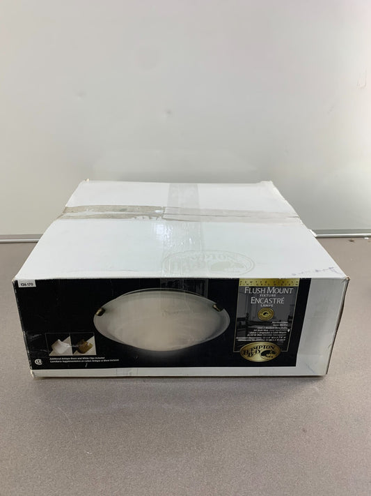 Hampton Bay 3-Light Pewter Clip Flushmount Ceiling Light w/ White Marbled Glass