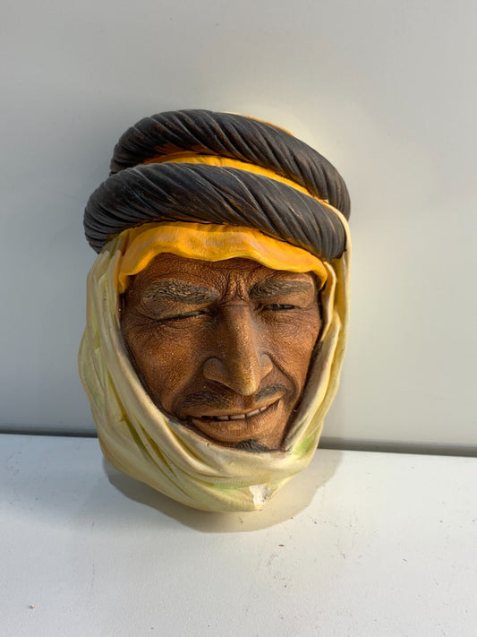 1960 Chalkware Wall Mask Men Characters by Legion 'Nomad' Made In ENGLAND