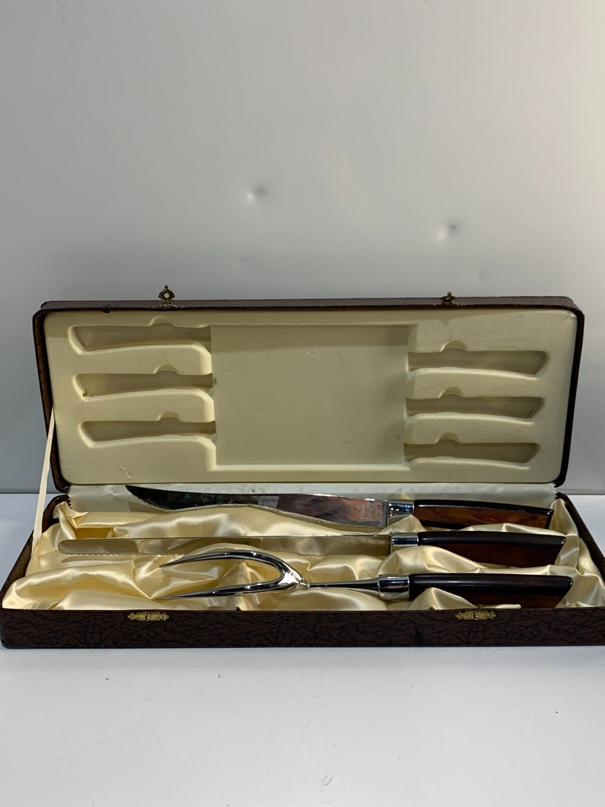 Vintage Glo Hill carving set Marvo Live Edge carve knives carving set