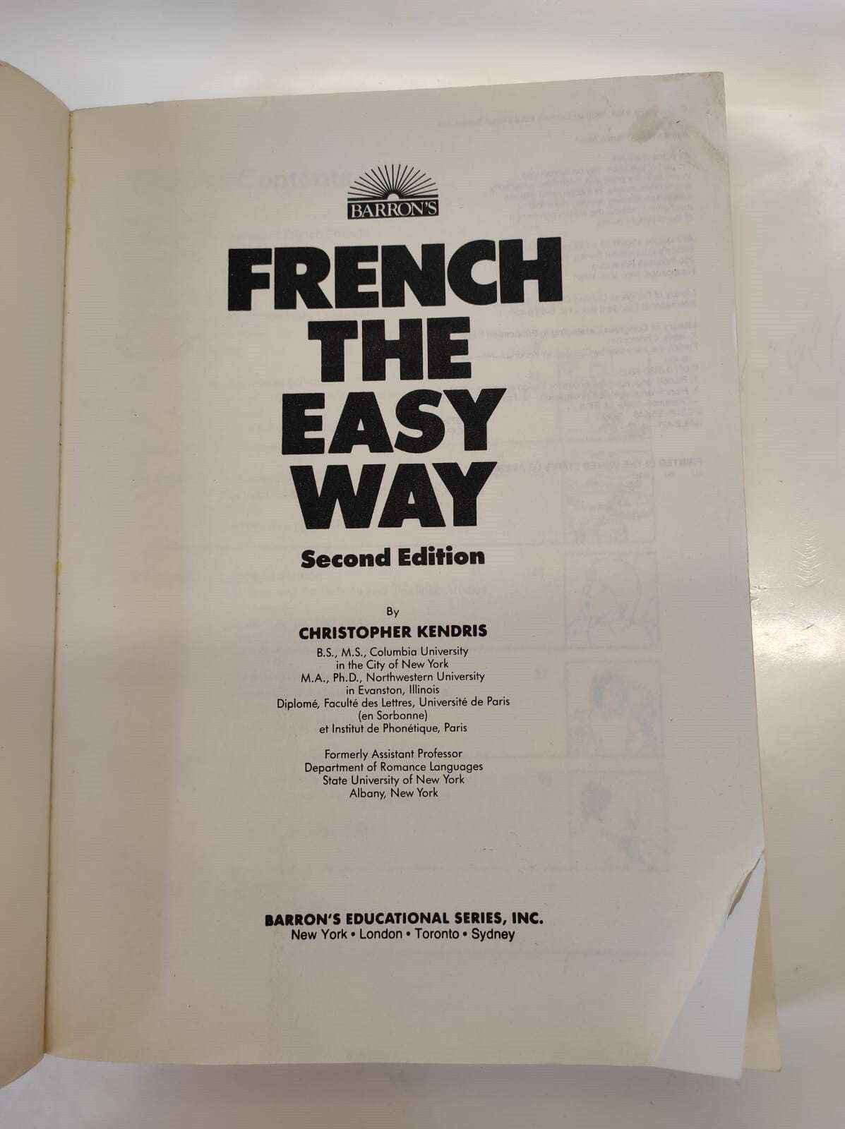 French the Easy Way Paperback Christopher Kendris