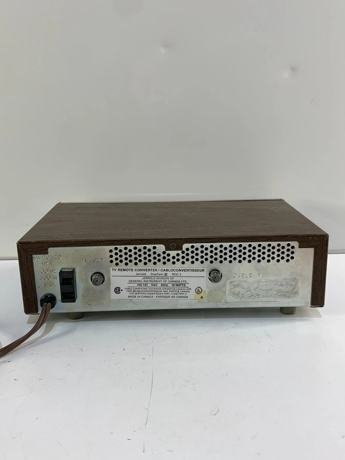 Vintage Jerrold Starcom III TV Remote Cable Converter Box RCC-3