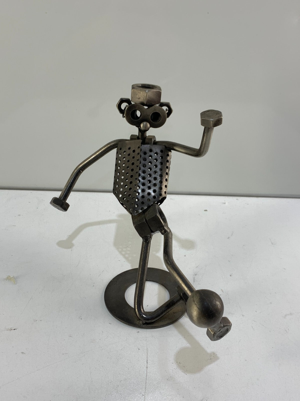 Football Playing Metal Tool Robot Display