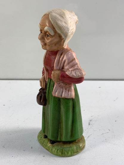 Vintage Ceramic Hand-Painted Old/ Elderly Woman Figurines 1960's