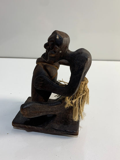 Vintage African Wooden Demon Figurine, 5 1/2" Tall