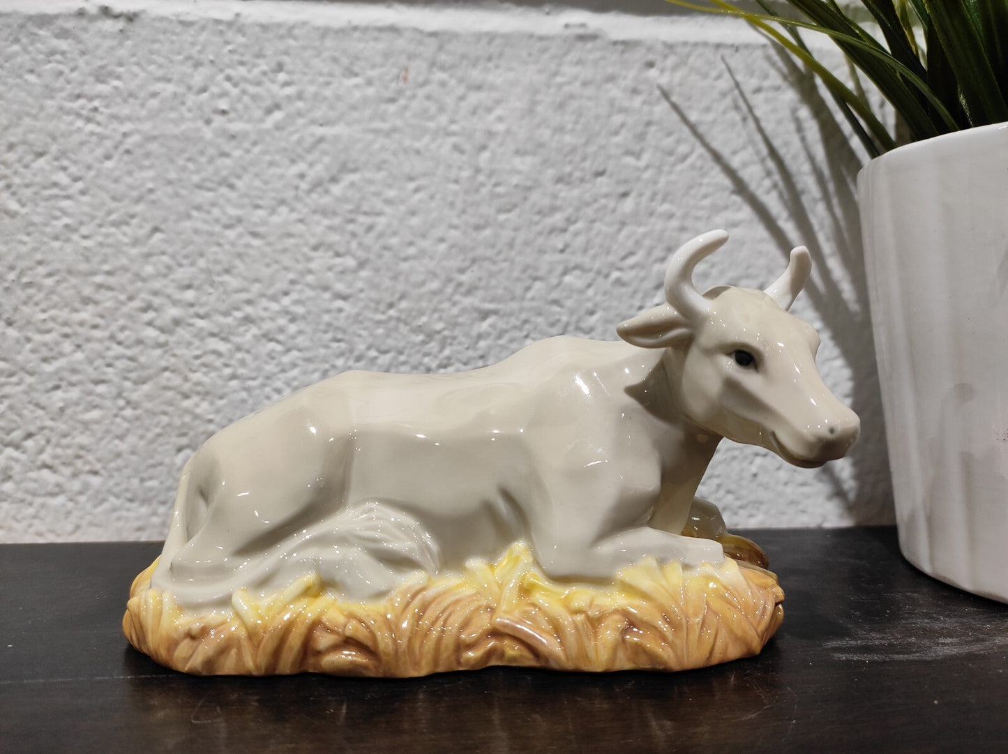 Hallmark Donkey Cow Nativity Ceramic Figurines