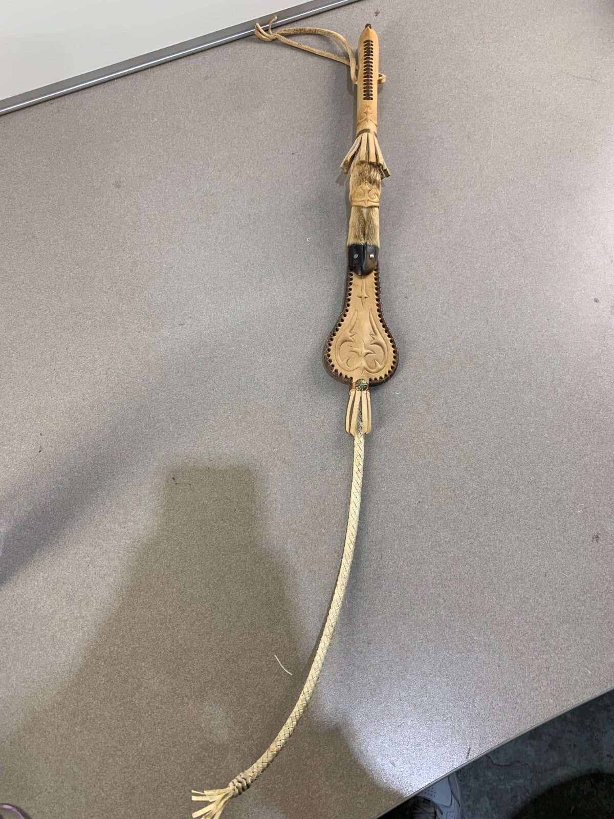 Taxidermy Goat Hoof Horse Whip Native American