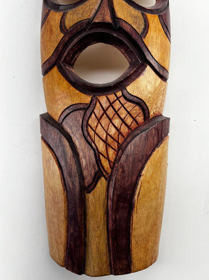 African Wood Hand Carved Painted Tribal Ceremonial Mask
