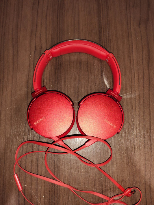 Sony MDR-XB550AP On-Ear Stereo Headphones Red Extra Bass Bass Booster Swivels