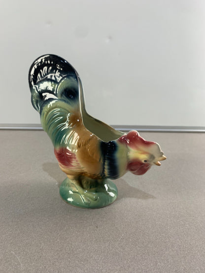 Vintage Royal Copley Ceramic Glazed Pottery Chicken Planter Farmhouse Rustic
