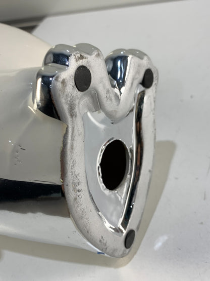 Ceramic Penguin Statue for Room Shelf Desk Office Decor (Silver)