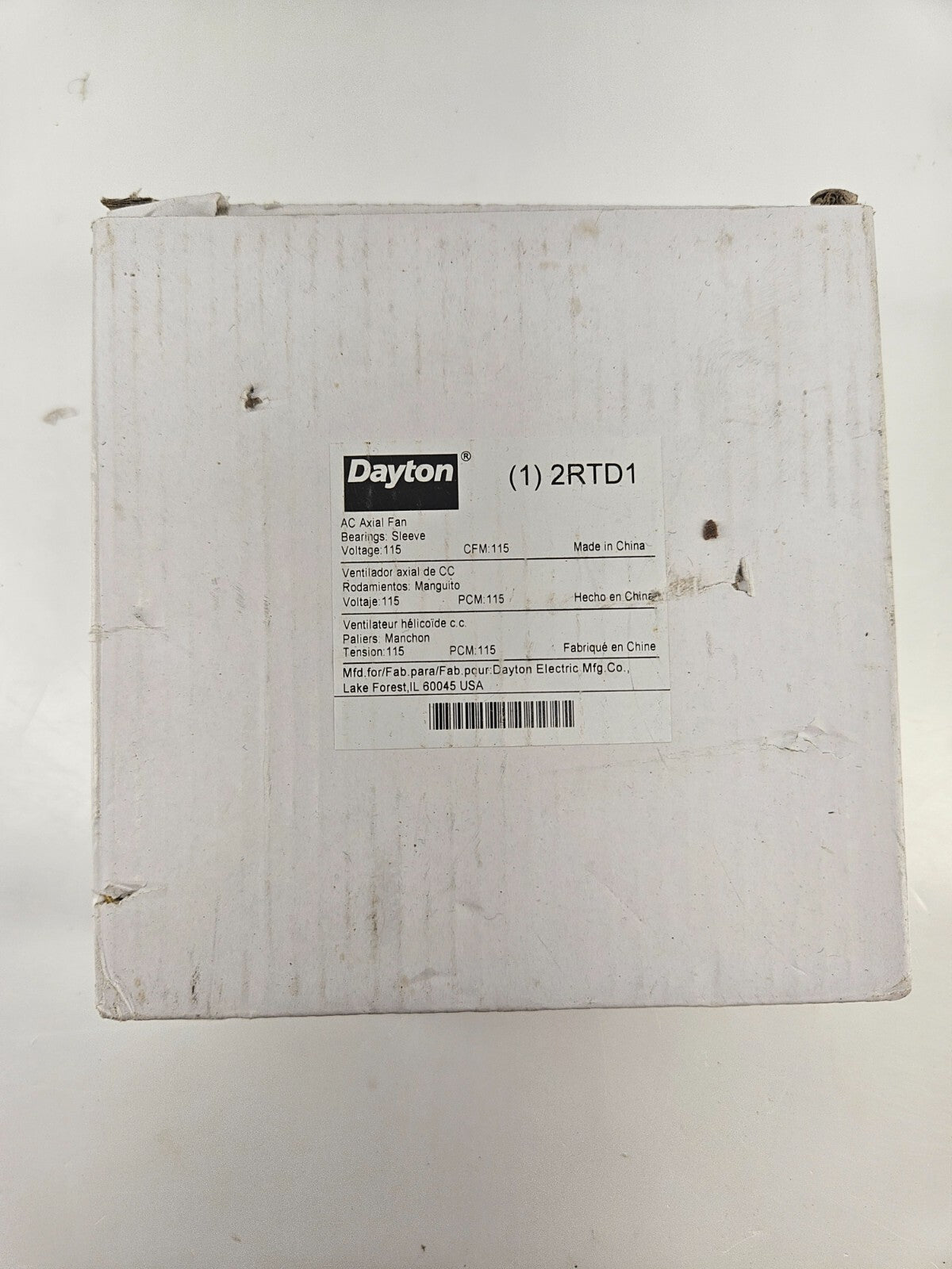 DAYTON 2RTD1 SQUARE AC AXIAL FAN .28 AMPS 23 WATTS 115 VAC