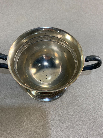 Creamer & Sugar bowl lined with copper EPO with M. Mounts rare antique