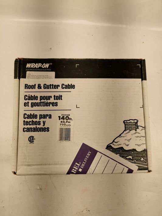 Wrap-On roof & gutter cable 140ft, 42,7m, 700 watts