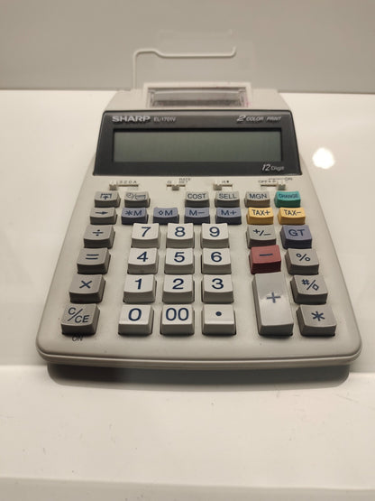 Sharp EL-1701V Electronic Printing Calculator 12-Digit 2-Color Printer