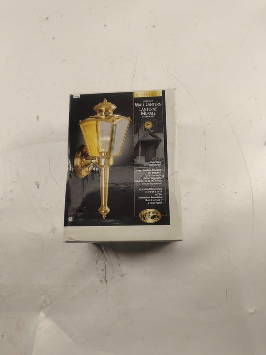 Prime One-Light Outdoor Gold Brass Finished  Wall Lantern