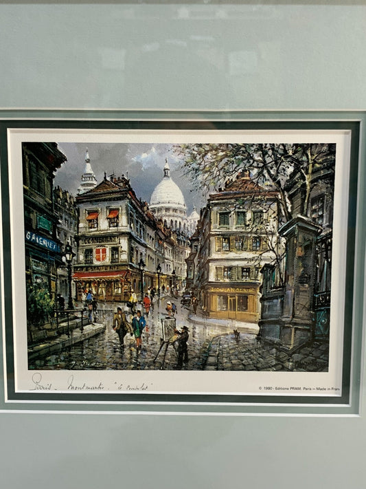 Vintage Jacques Chardon Print of Place Du Tertre, Montmartre, Paris