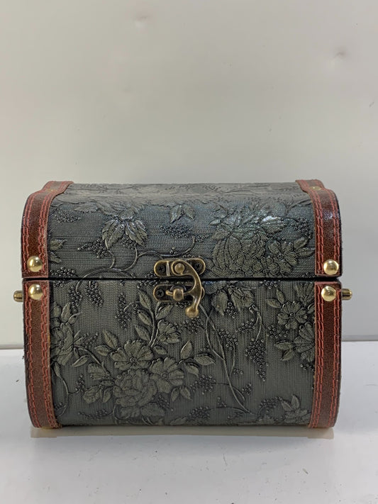 Wooden Storage Box Wrapped in Leather Embossed