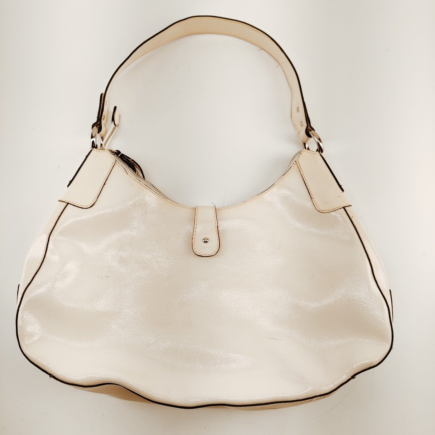 Guess White Cresent Y2K Shoulder Bag