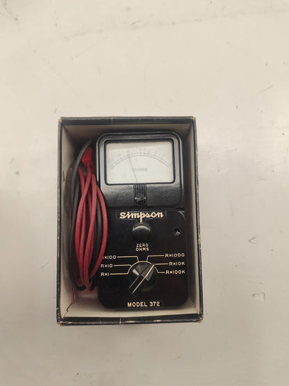 Vintage Simpson Electric Co. A.C. Voltmeter Model 376  1000 OHMS Per Volt