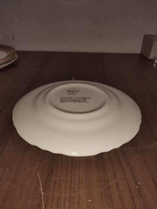 Vintage Central Lutheran Church 1928 Decorative Plate 22k Gold