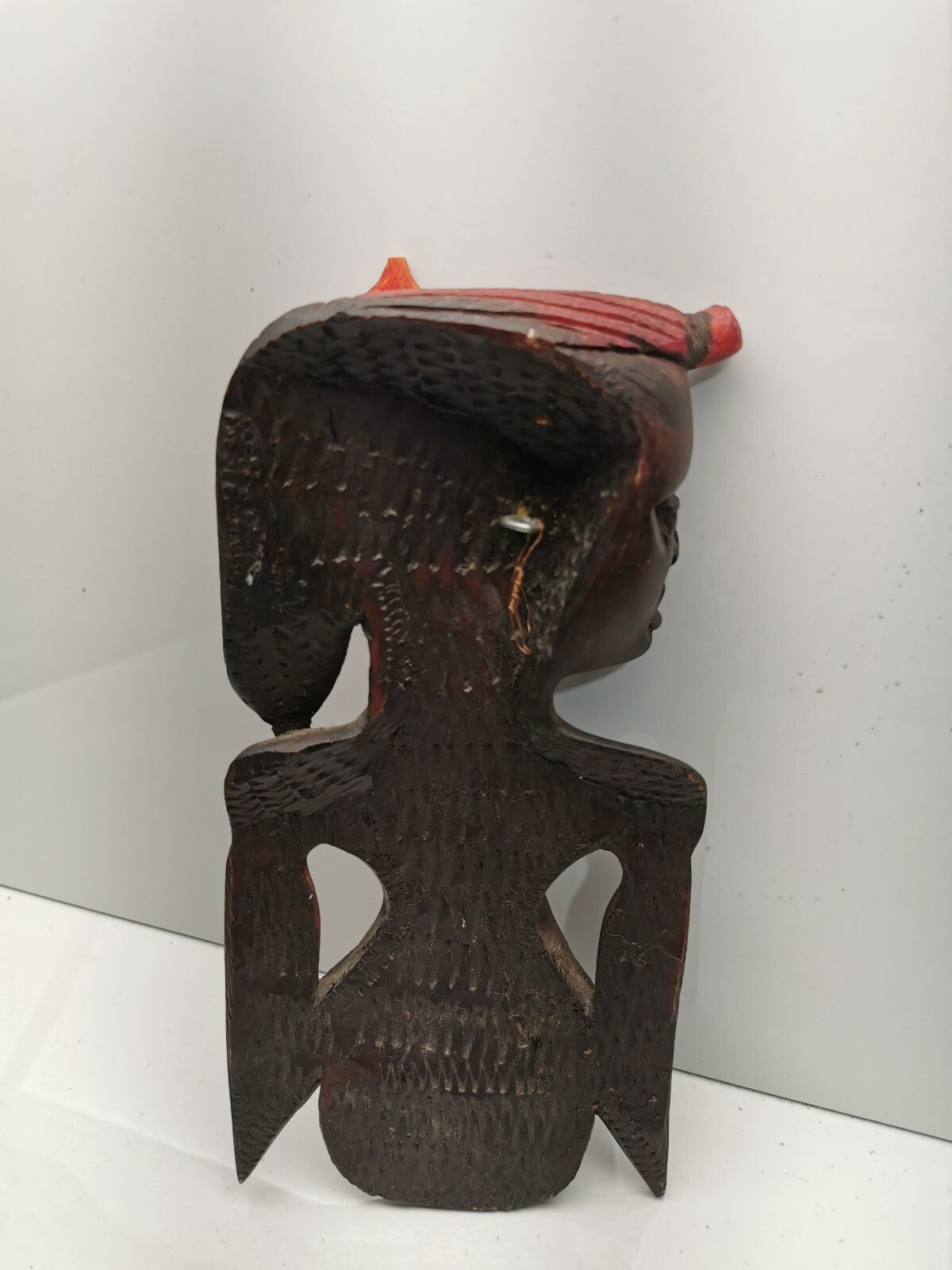 Carved Wooden African Man and woman Profile Wall Art decor collectible face art