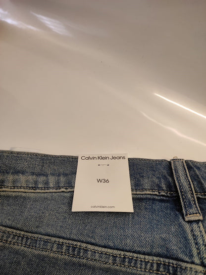 Calvin Klein Mens 36" Cut-Off Denim Shorts